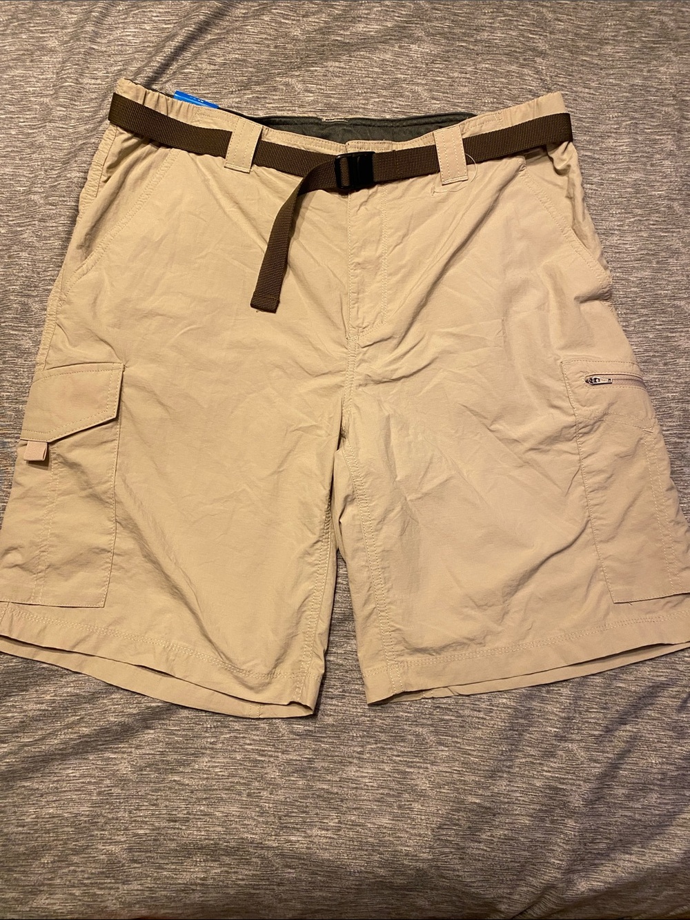 Columbia Silver Ridge Cargo Shorts Men’s Sz 36w/ Belt Light Khaki Beige NWT